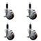 Service Caster 3.5'' SS Maroon Poly Swivel 1-1/8'' Expanding Stem Caster Set with Brake, 4PK SCC-SSEX20S3514-PPUB-MRN-TLB-118-4 - alternate 1